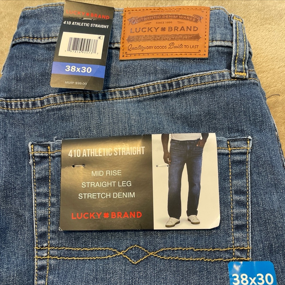 Lucky Brand 410 Athletic Straight Mid Rise Stretch Denim Men’s 38x30